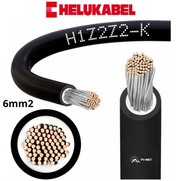 HELUKABEL 6mm2 solárny kábel čierny H1Z2Z2-K