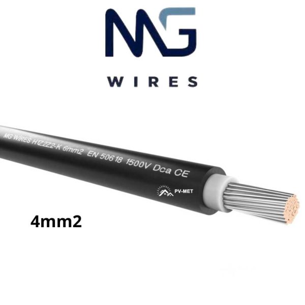 Чорний сонячний кабель MG Wires 4 мм2