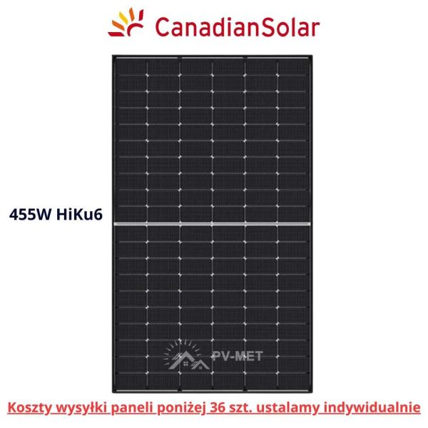 Canadian Solar 455W HiKu6 CS6L-455 Photovoltaik-Panel, schwarzer Rahmen