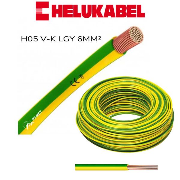 Zemnící kabel LGY 6mm2 instalační kabel H07V-K